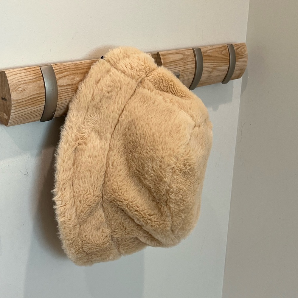 Faux Fur Tan Bucket Hat